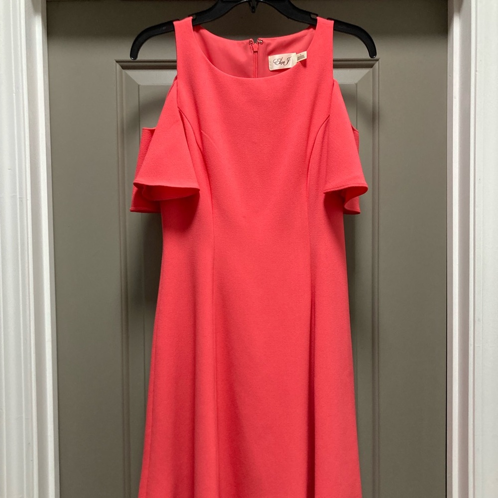 Eliza J Coral Fit and Flare Dress